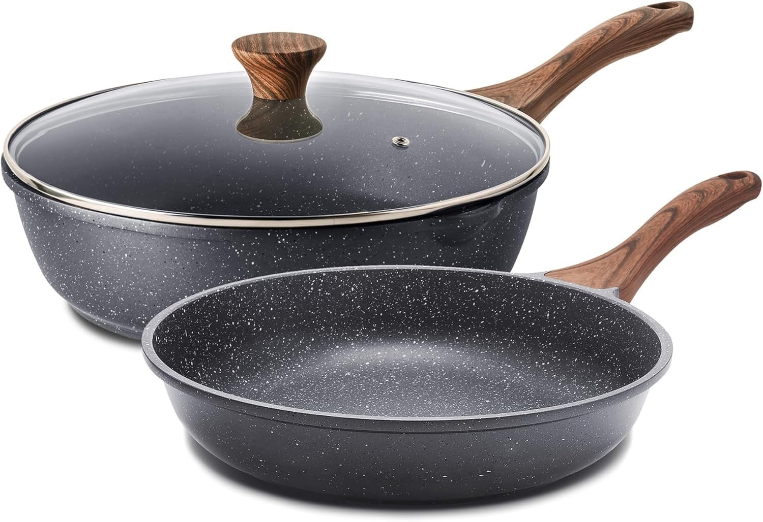 2pcs Non Stick Granite Frying Pan 20cm Frying Pan Omelette Pan PFOA Free