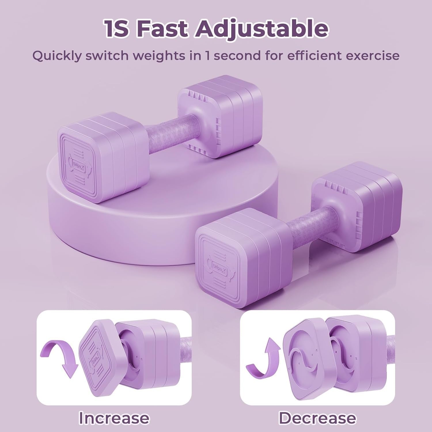 4-in-1 Adjustable Dumbbells Pair 5KG Compact Non-Slip Home Fitness