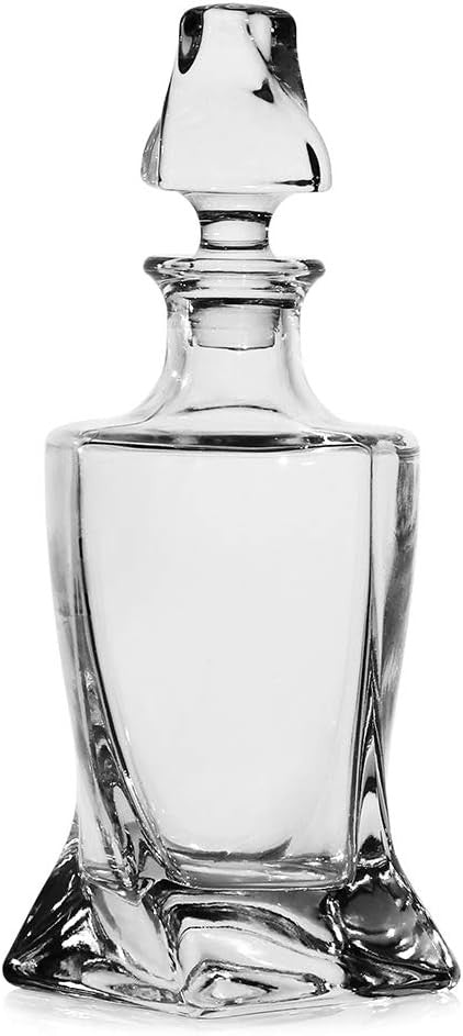 Twisted Whiskey Decanter 25oz Premium Glass Liquor Bottle with Stopper Gift
