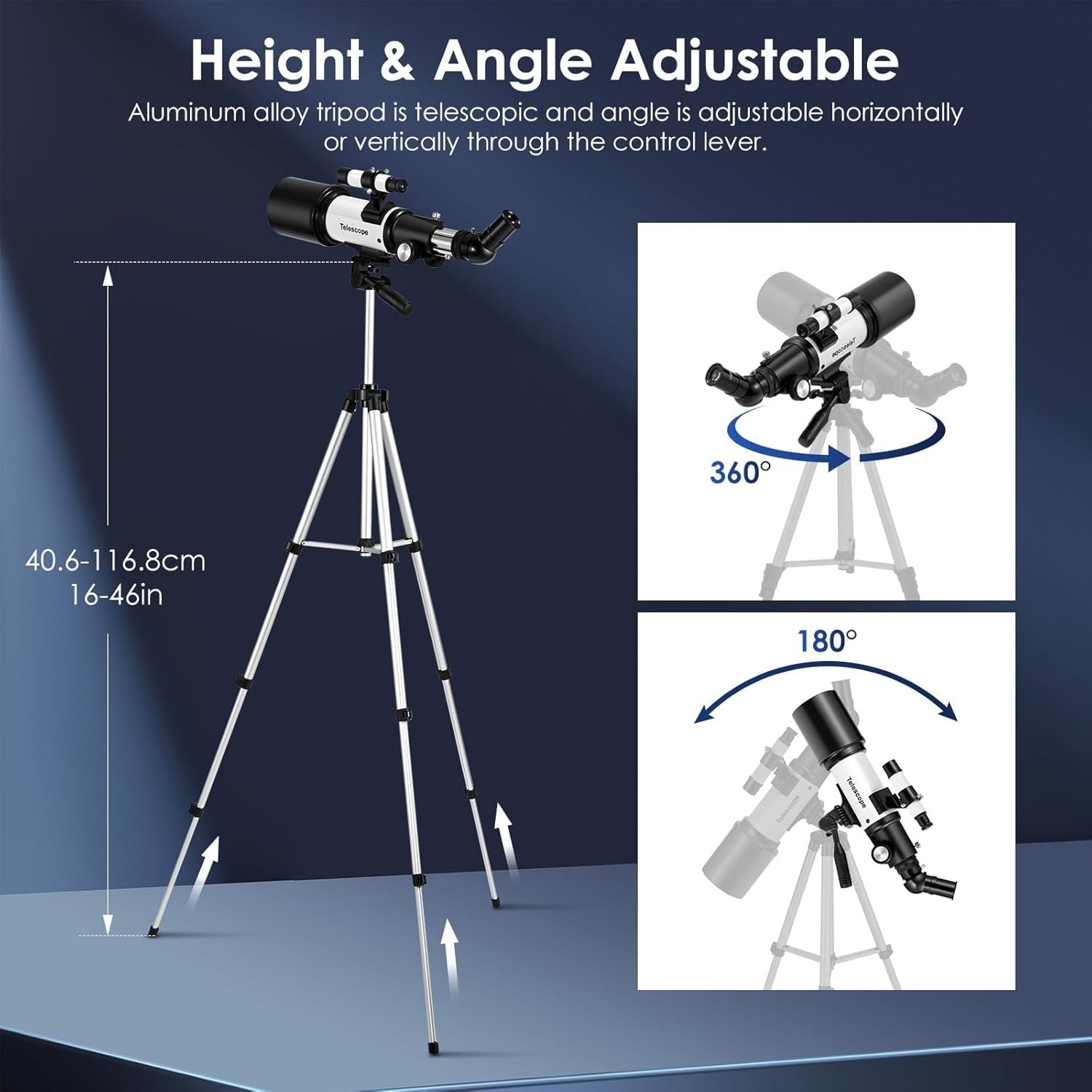 70mm Beginner Telescope for Kids & Adults with Tripod & 3X Barlow