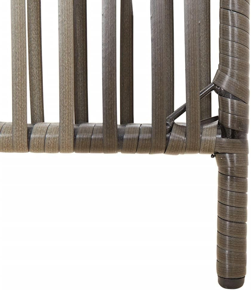 5 Panel Grey Rattan Folding Room Divider – Indoor Outdoor Privacy Screen 180cm F