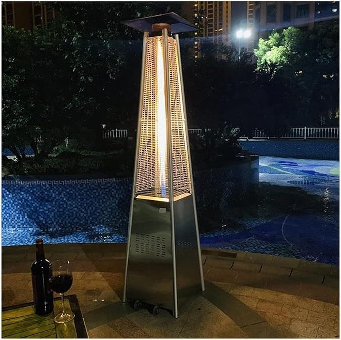 Outdoor Patio Heater 48000 BTU Pyramid Gas Heater Stainless Steel 224cm Safe