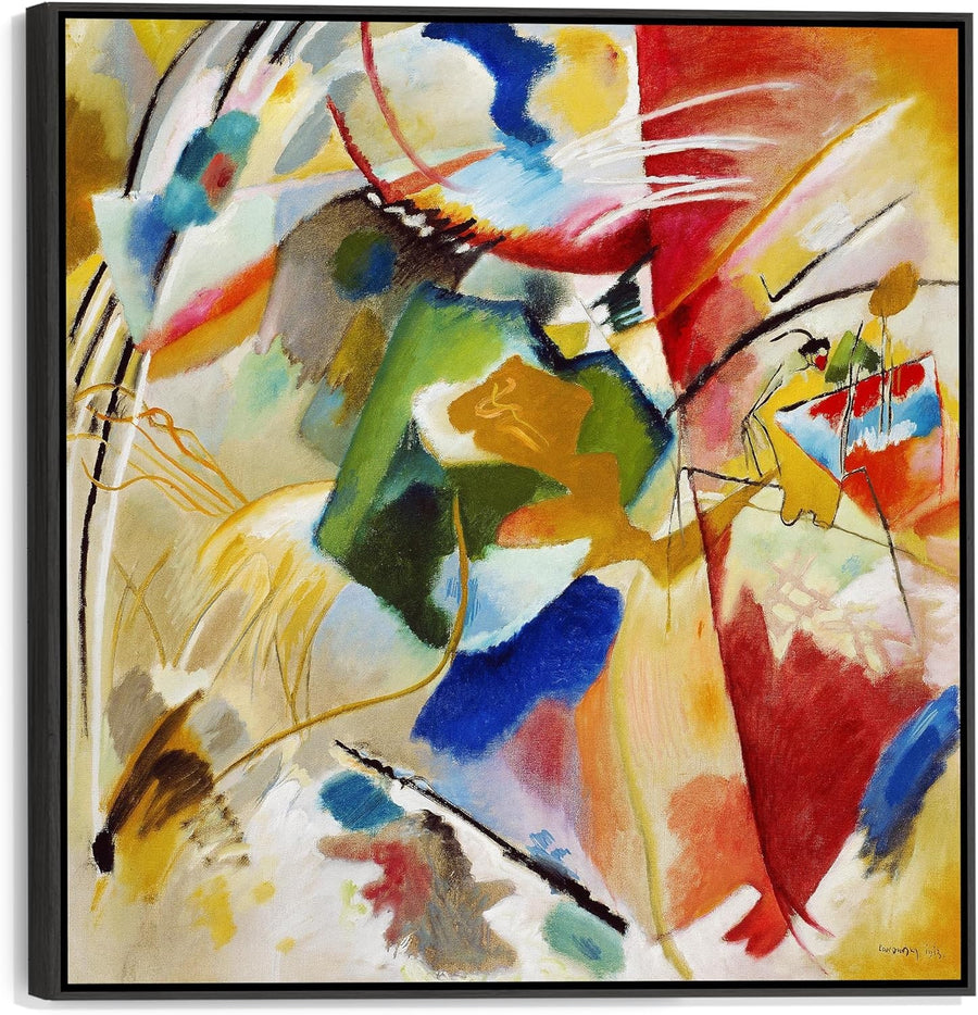 Large Abstract Canvas Wall Art 100x100cm Framed Colourful