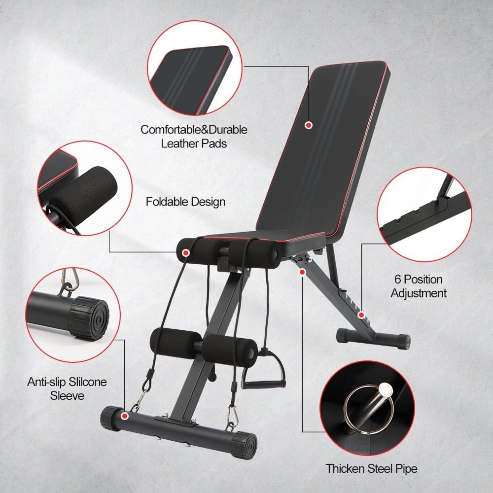 Adjustable Foldable Weight Bench Incline Decline 600lb Home Gym