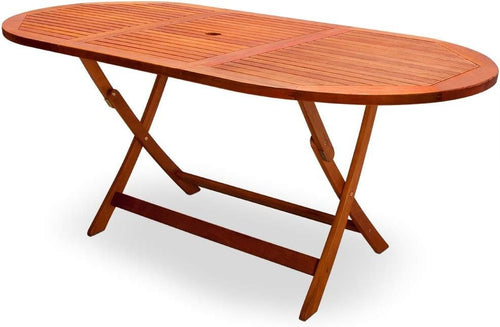 Foldable Acacia Wood Garden Dining Table Outdoor Patio Space Saving
