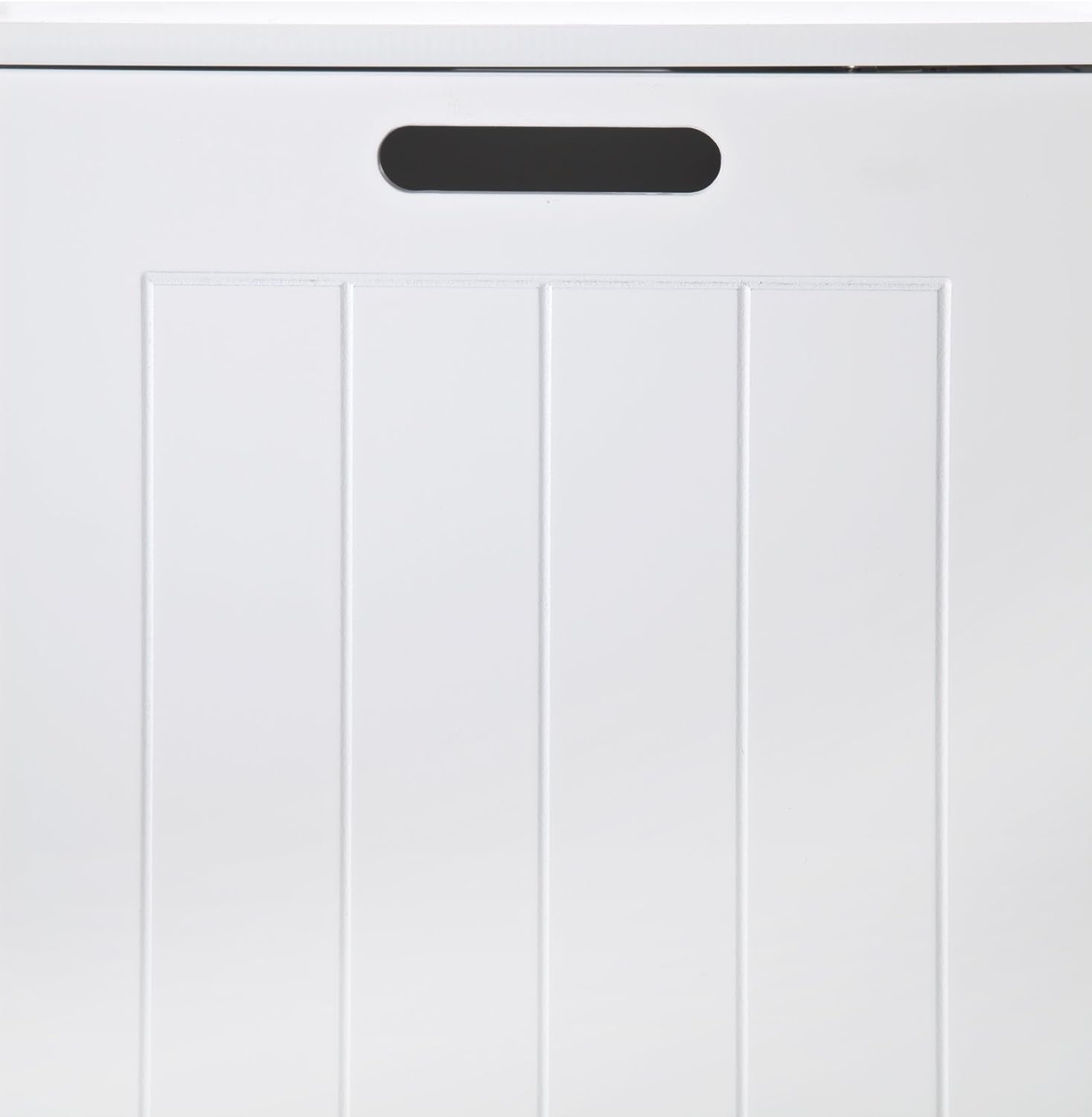 Large White Laundry Bin with Stay-Open Lid – 90L Freestanding Bathroom Hamper