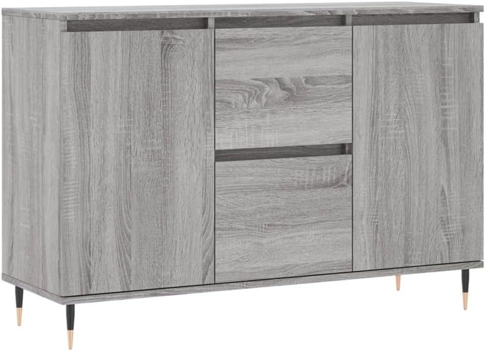 Modern Grey Sonoma Sideboard Storage Cabinet 104x35x70cm Dent Resistant
