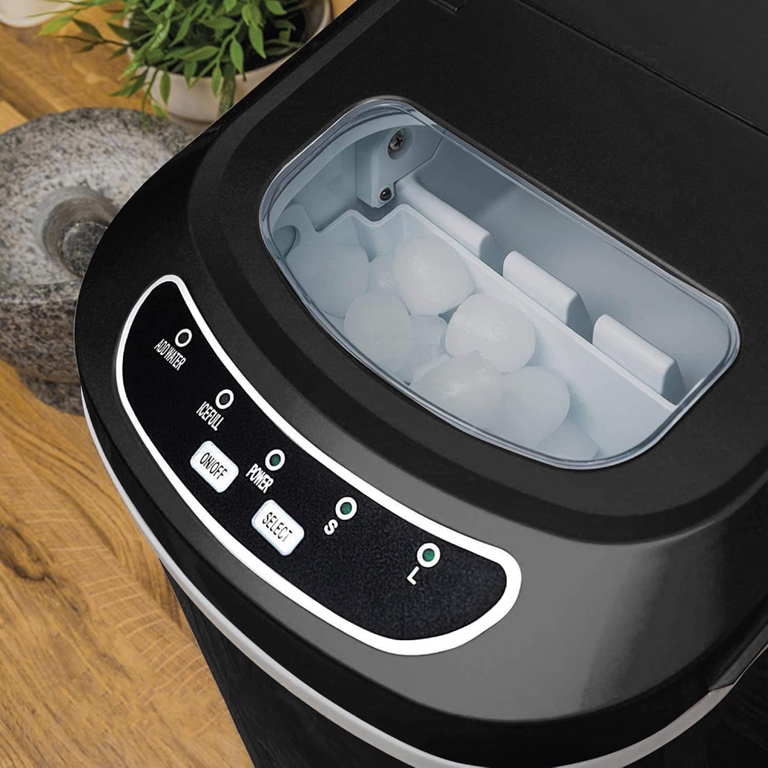 Fast Ice Cube Maker Countertop 2.2L Portable Self Cleaning Ice Machine
