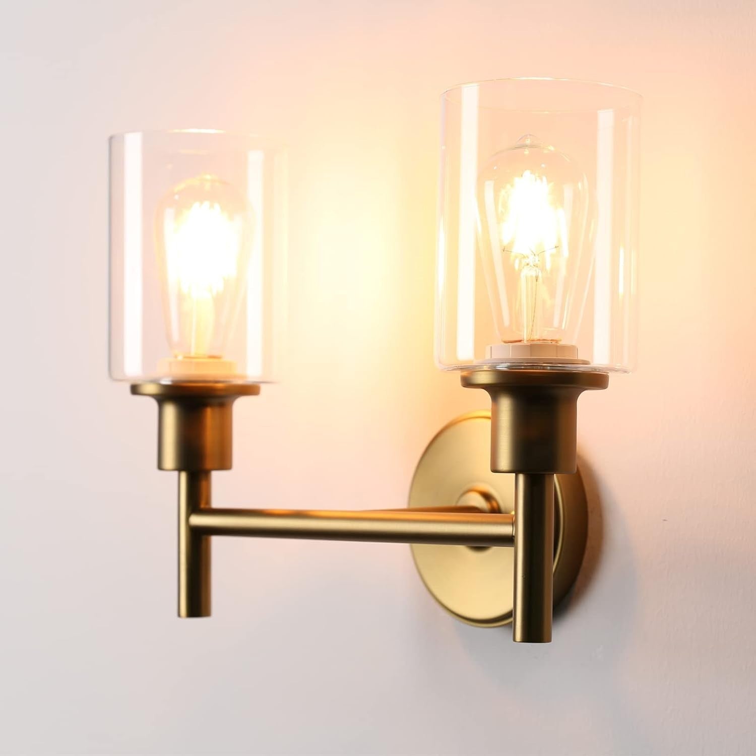 Vintage Glass Wall Light Double Sconce Lamp E27 Antique Loft Fixture