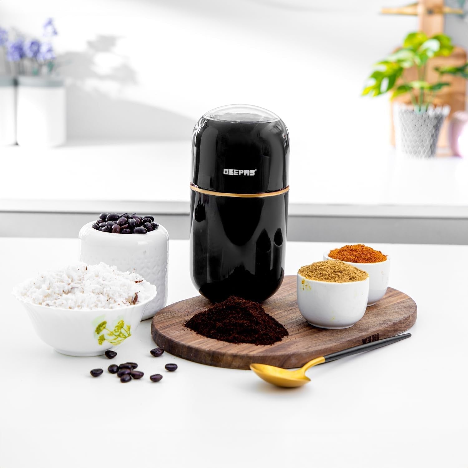 750ml Filter Coffee Machine Set | 4-in-1 Milk Frother & 80g Grinder | Fast Brew