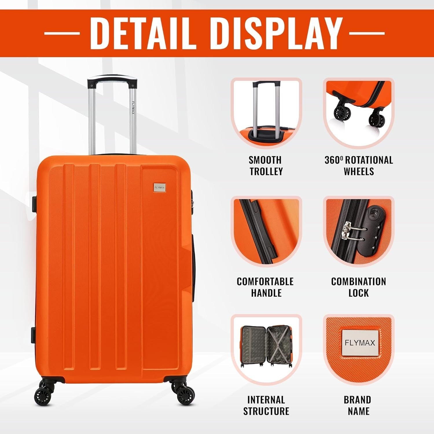 Cabin & Medium Travel Case Set 2pc ABS Hard Shell Spinner Luggage