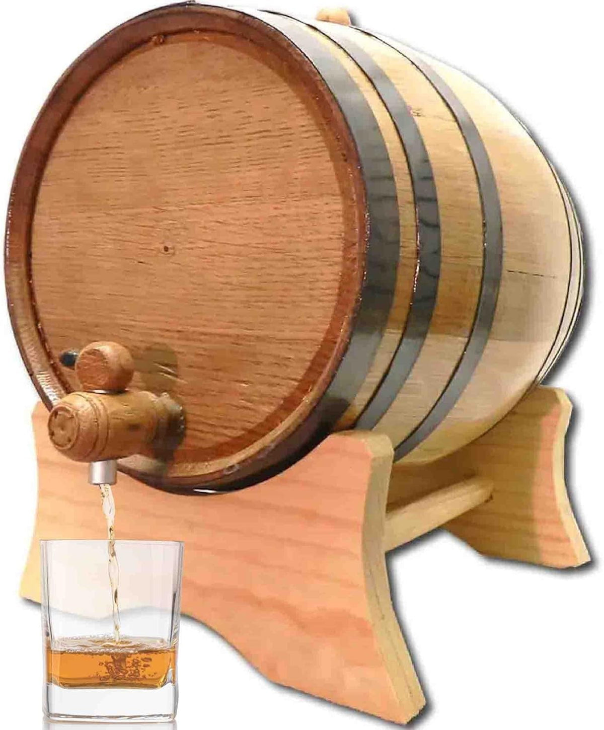 20L Oak Aging Barrel with Stand & Spigot | Large Whiskey Rum Wine Maker