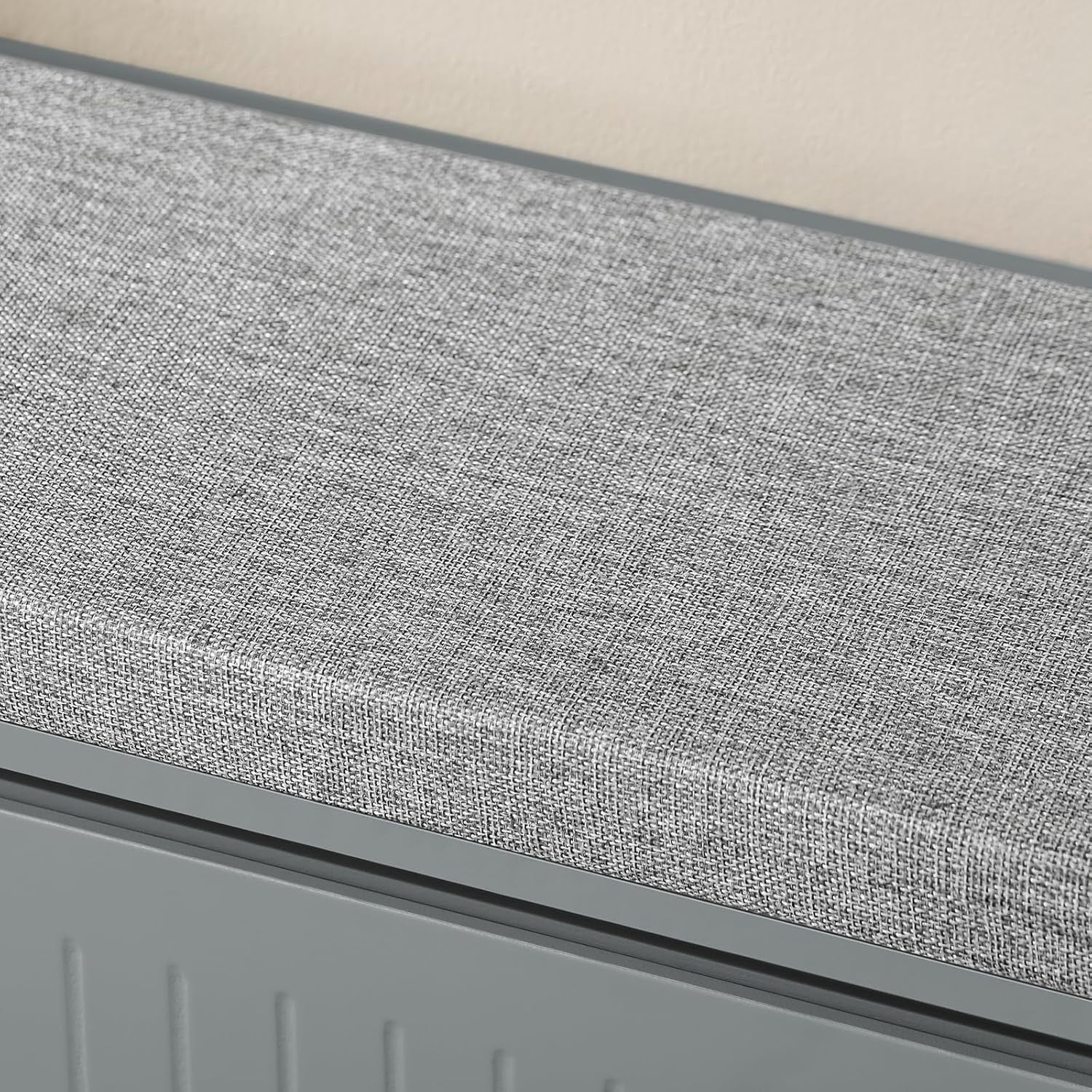 Grey Shoe Storage Bench with Cushion – Flip Drawer Seat, Space Saving 80cm