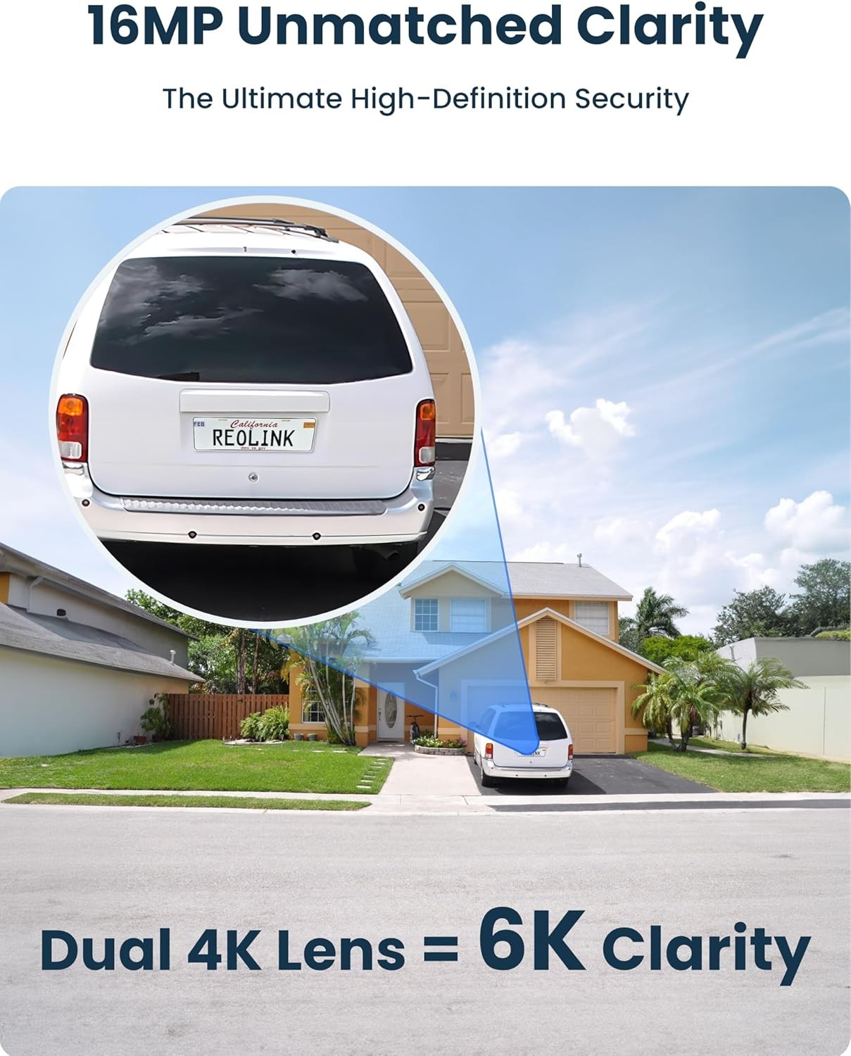 16MP WiFi Security Camera 180° Panoramic Color Night Vision IP67