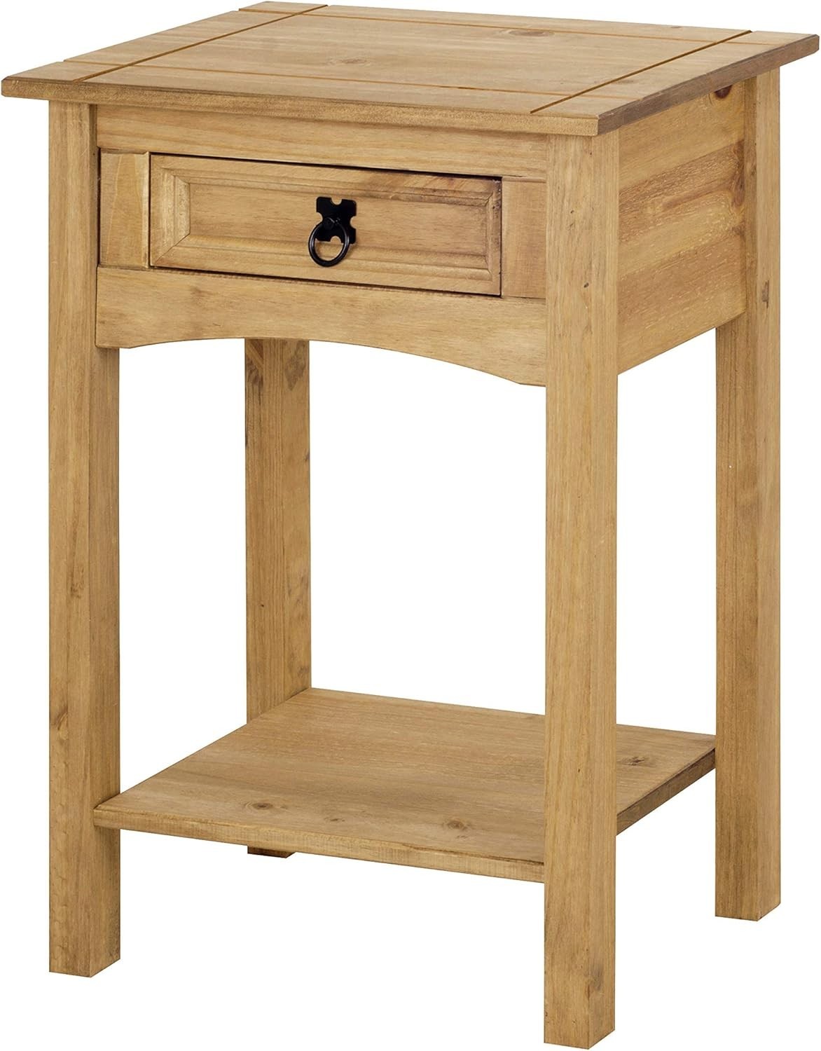 Solid Pine Console Table 1 Drawer Wax Finish Slim Hallway Storage Unit