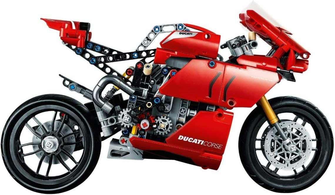 Motorbike Model Kit 646pcs Red Superbike Build Set for Adults & Kids