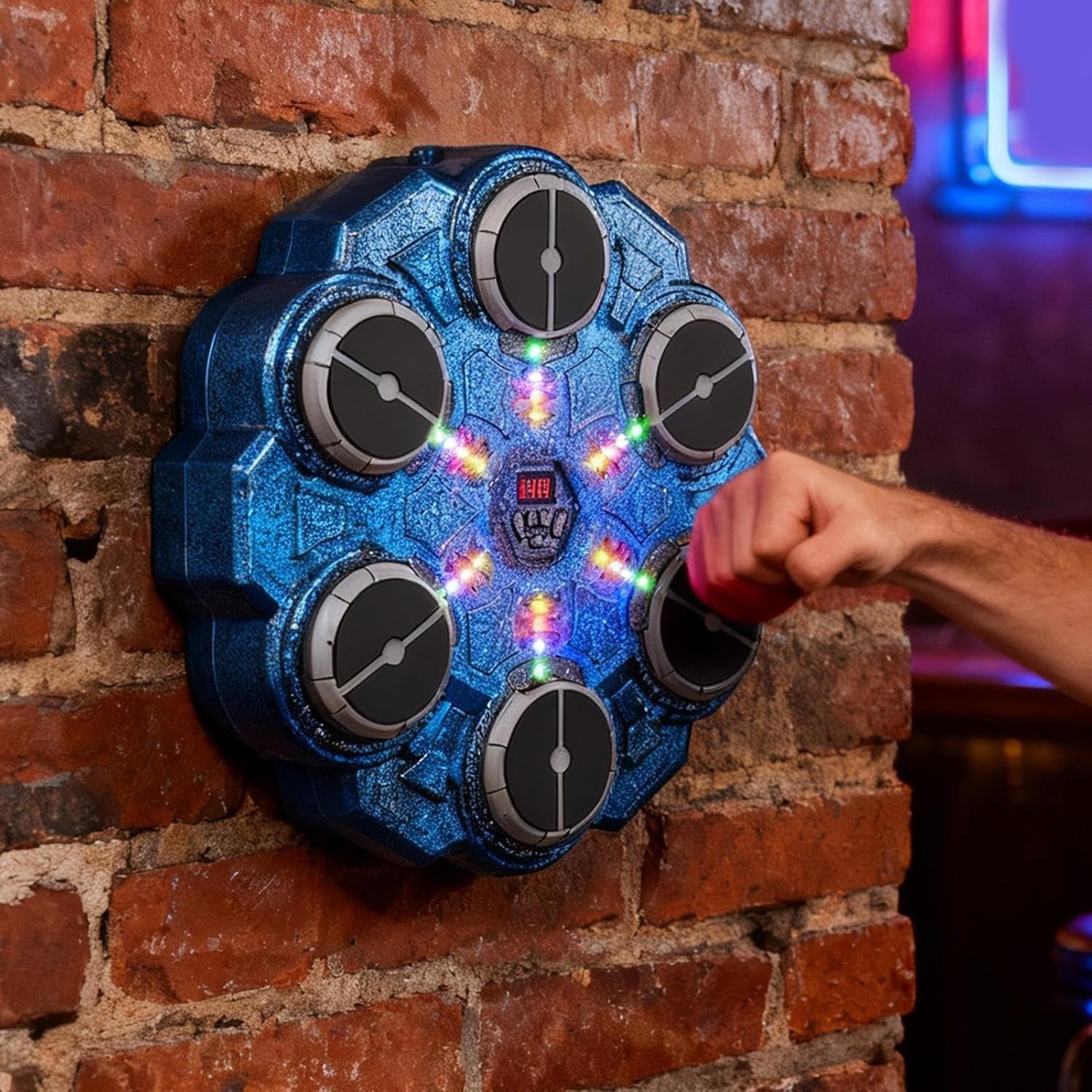 Music Boxing Machine LED Wall Mount Punch Trainer 9 Speed Home Gym Fitness