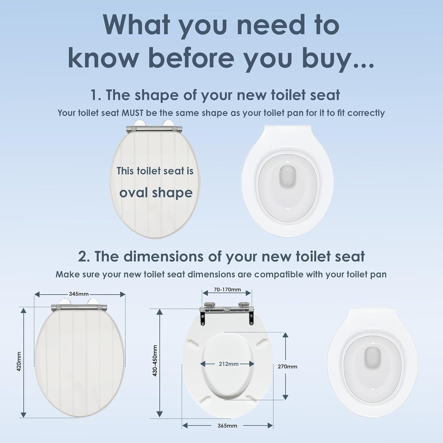 White Tongue & Groove Toilet Seat Soft Close Moulded Wood Easy Clean 42x36cm