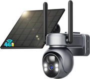 4G LTE Solar Security Camera 2K PTZ Night Vision CCTV No WiFi