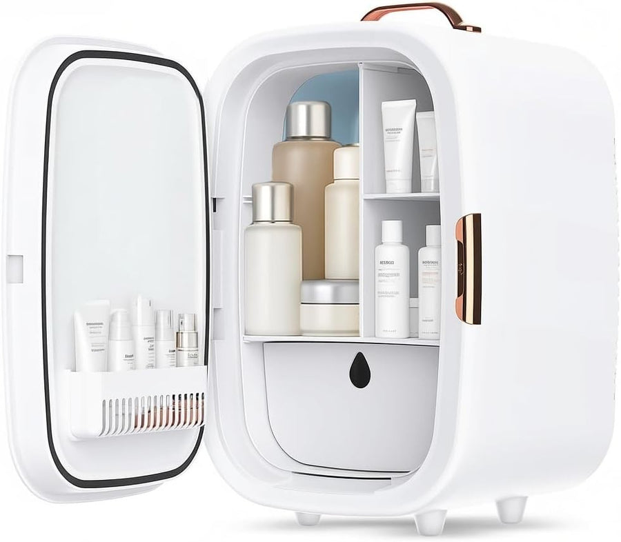 15L Mini white Fridge & Warmer | Portable Low-Noise Skincare & Drinks Cooler