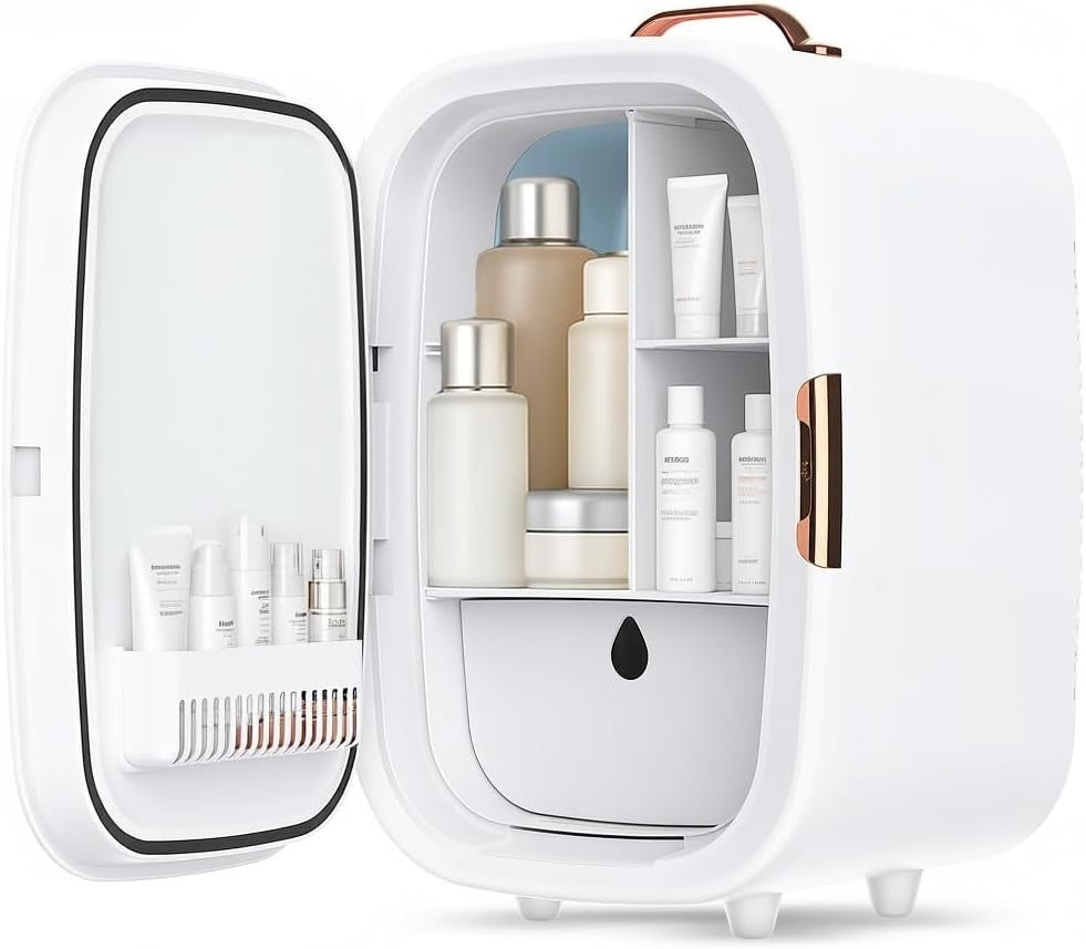 15L Mini white Fridge & Warmer | Portable Low-Noise Skincare & Drinks Cooler