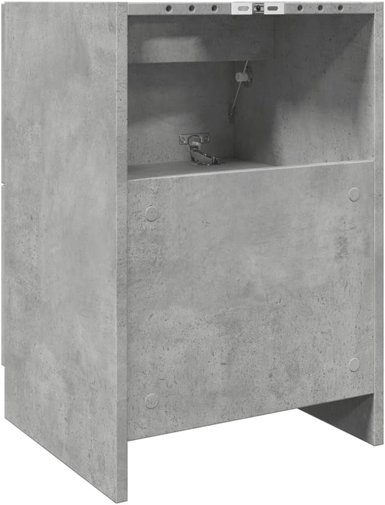 Concrete Grey Bathroom Sink Cabinet 40x37x59cm Modern Under Sink Storage Unit
