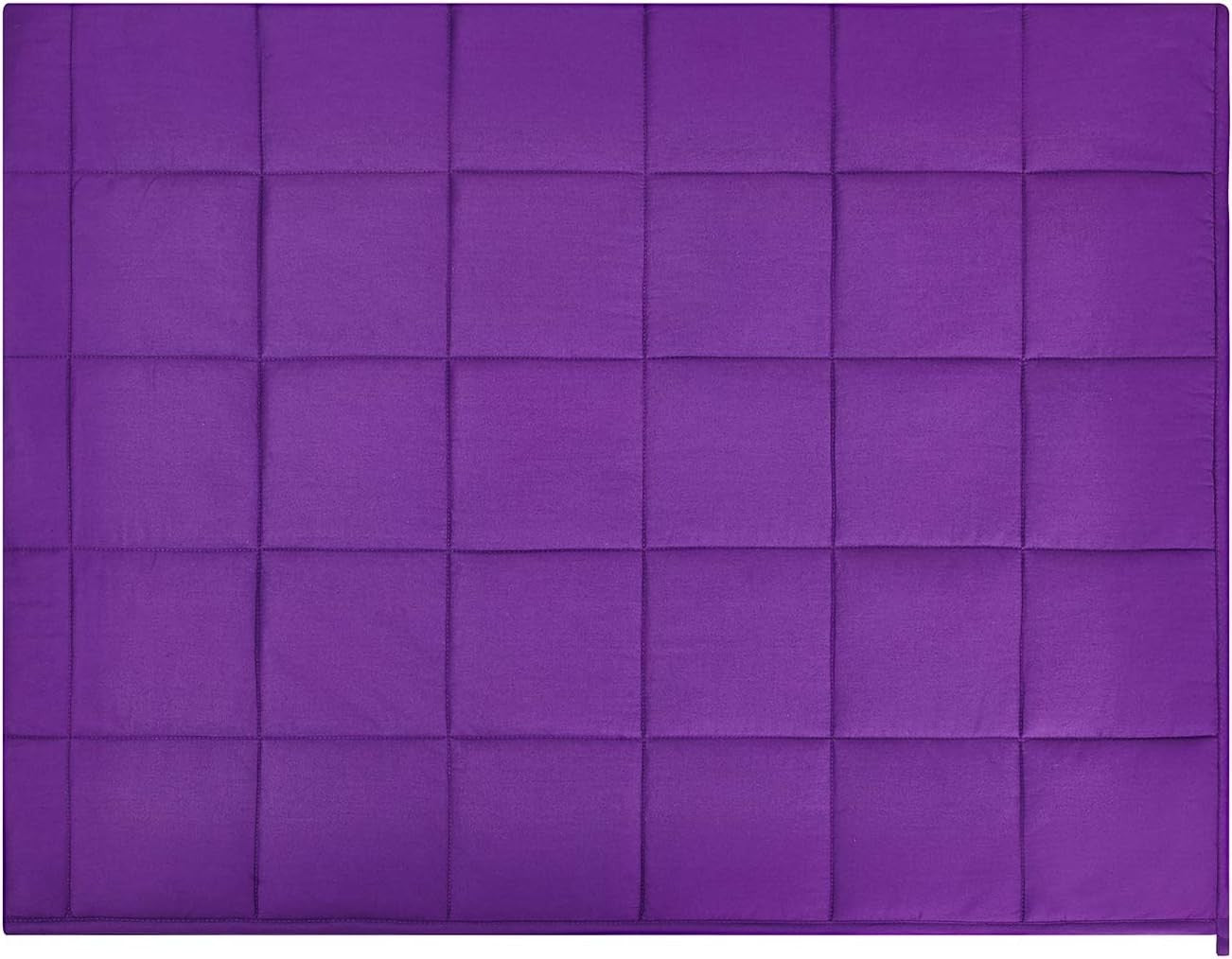 Weighted Blanket 60x80", 15lbs Cotton Glass Beads, Breathable, Violet