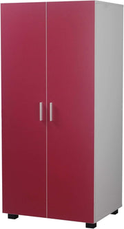 Kids Pink 2 Door Wardrobe with Hanging Rail Storage – Sturdy & Modern