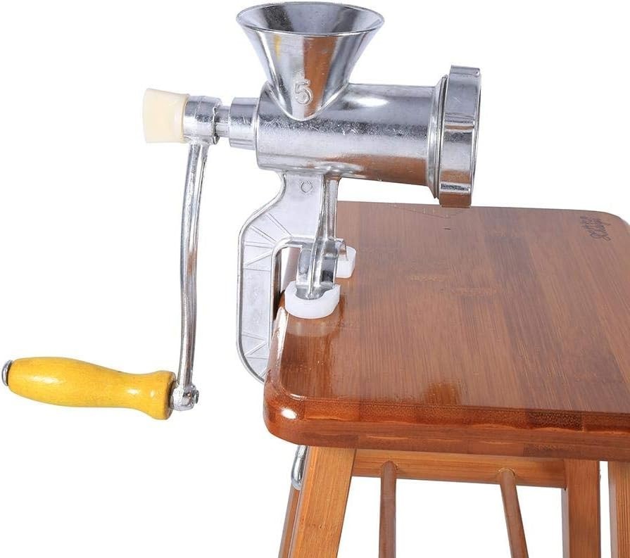 Manual Meat Grinder Hand Mincer Sausage Maker Table Clamp Silver