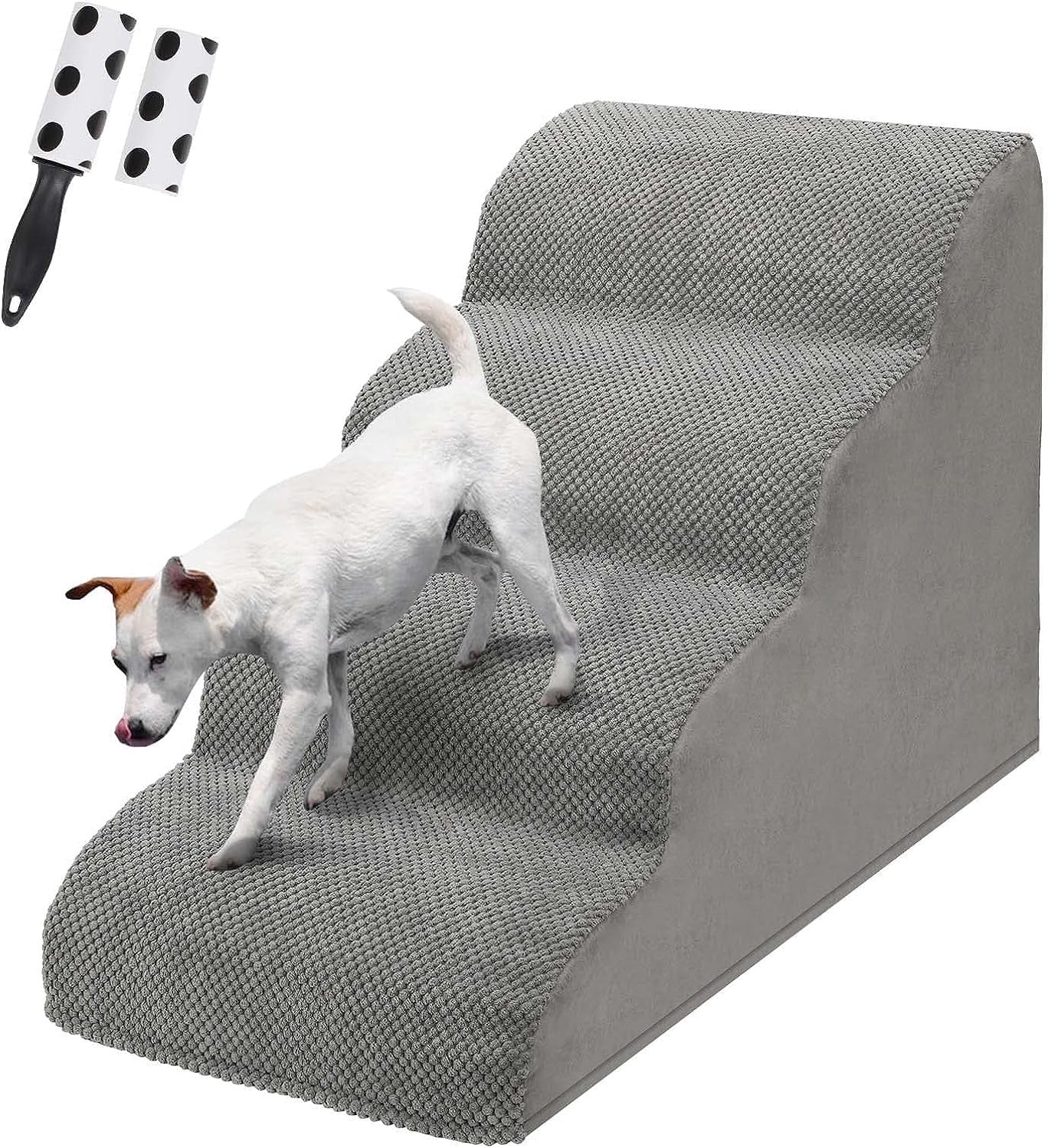 4 Step Dog Stairs Non Slip Foam Pet Ramp for Bed Sofa