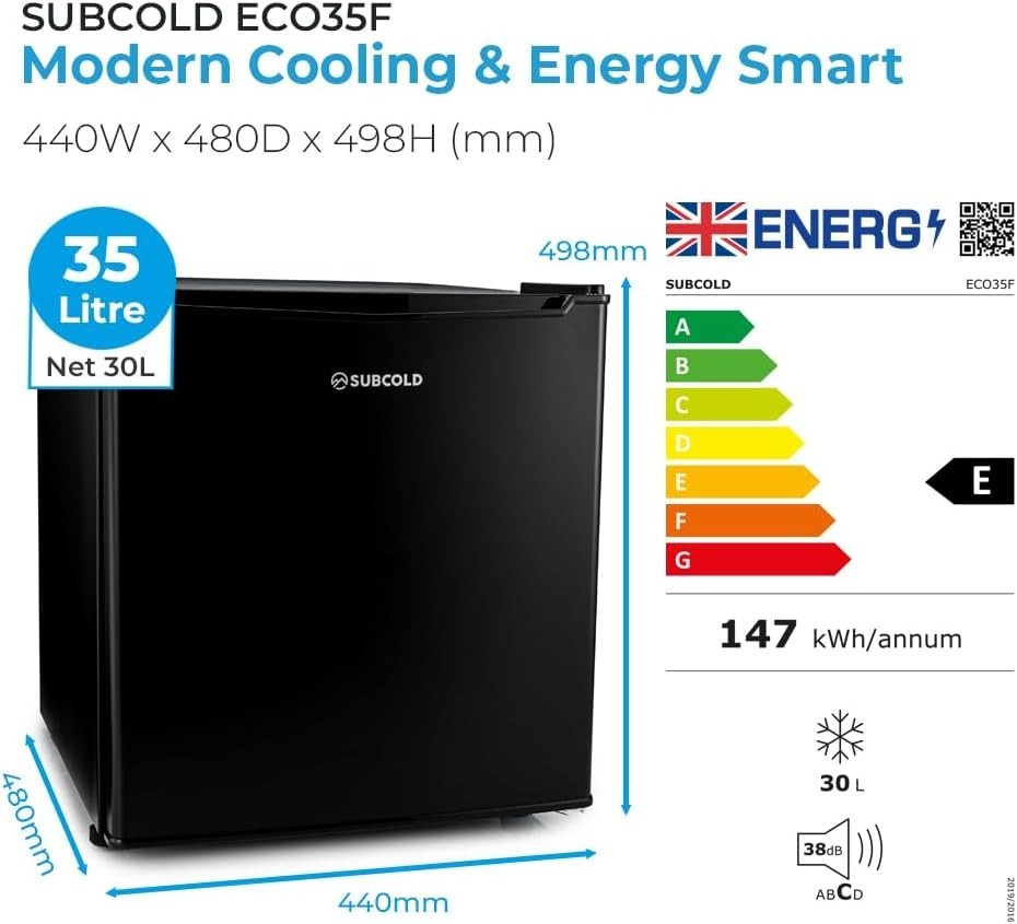 Mini small Freezer 30L Compact Table Top 4-Star Adjustable Thermostat Black