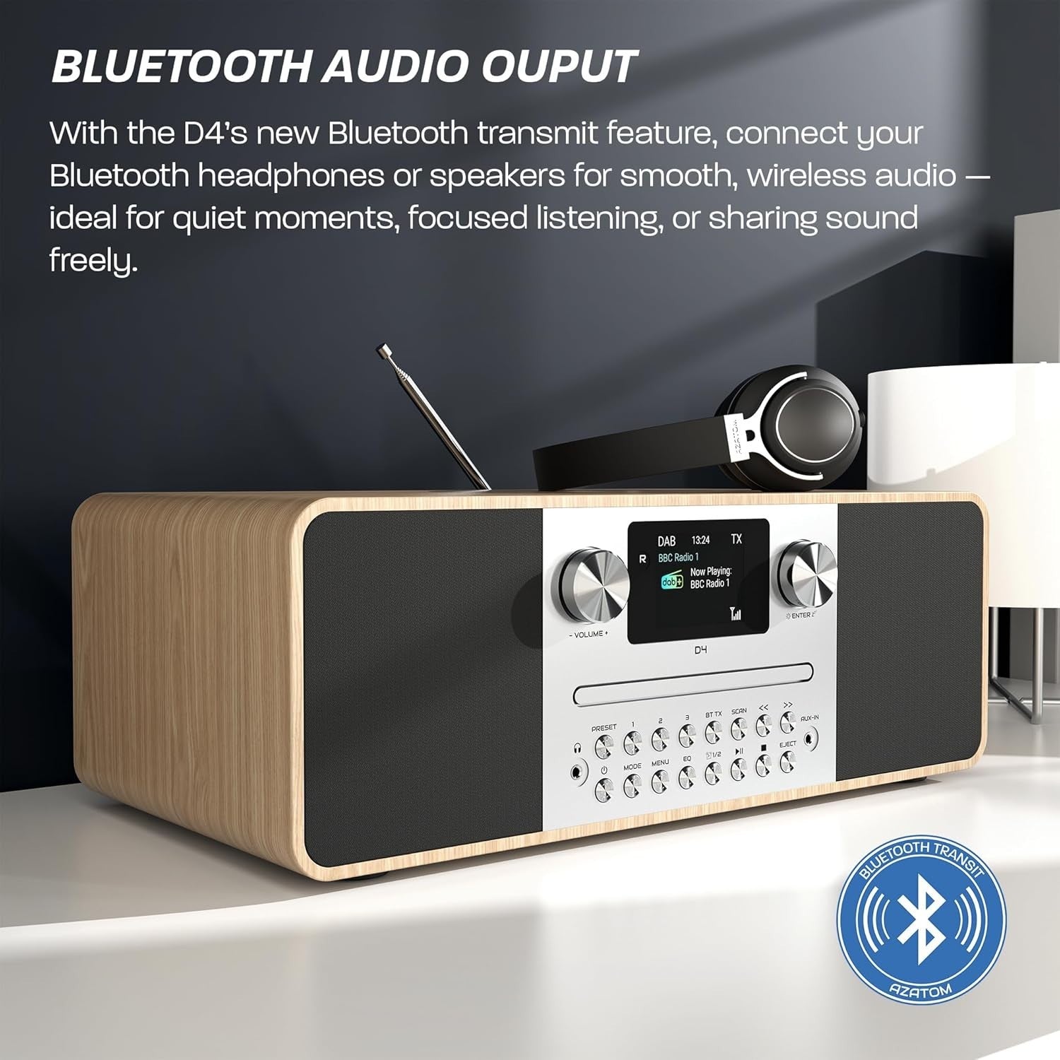 DAB/DAB+ FM Digital Radio with CD Player, Bluetooth & 60W Stereo