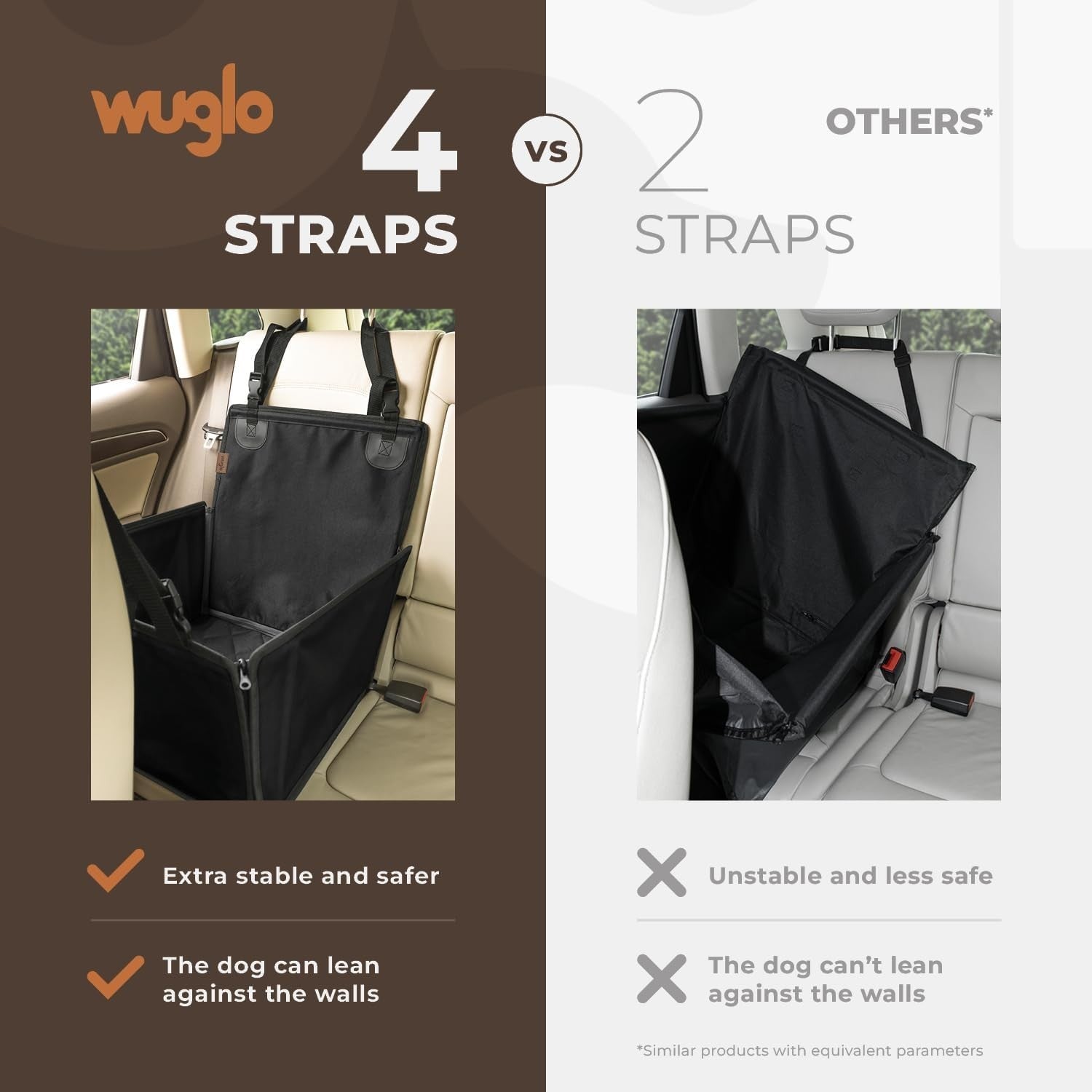 Waterproof Dog Car Seat Booster Back Seat Travel Carrier Up to 12kg