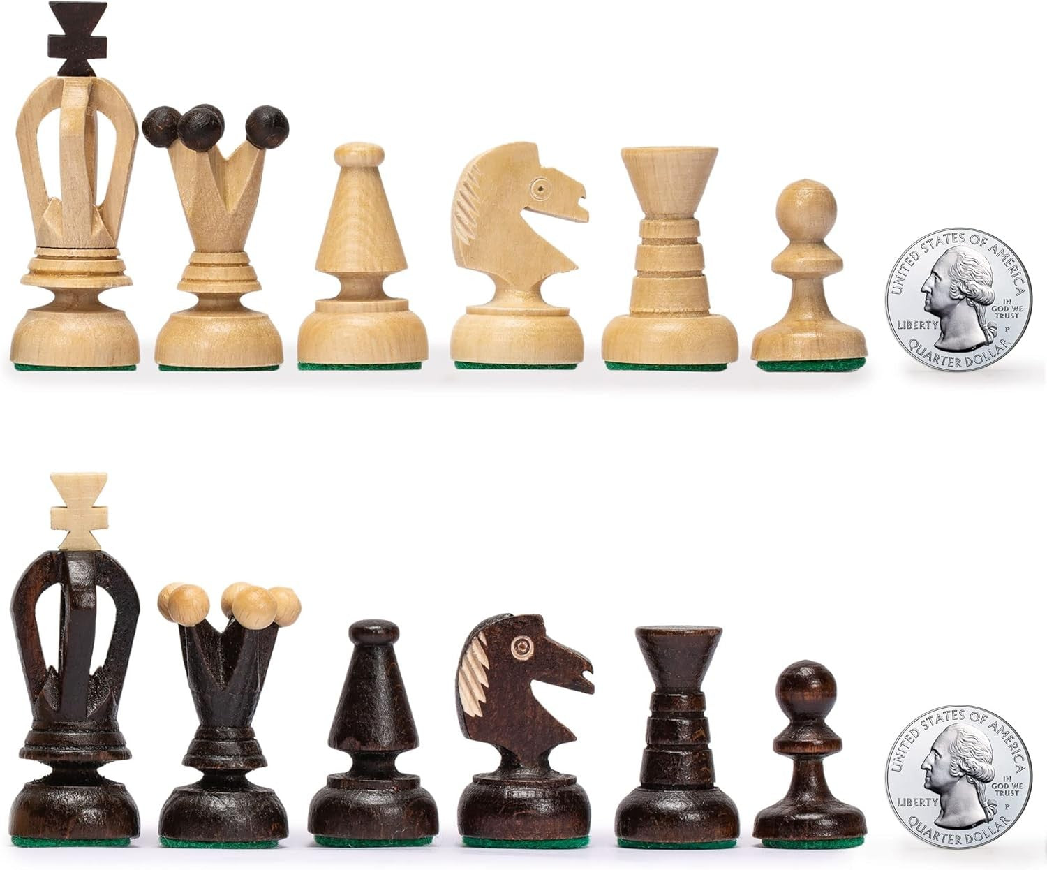 Luxury Wooden Chess Set Medium Size • Handcrafted Pieces • Folding Board