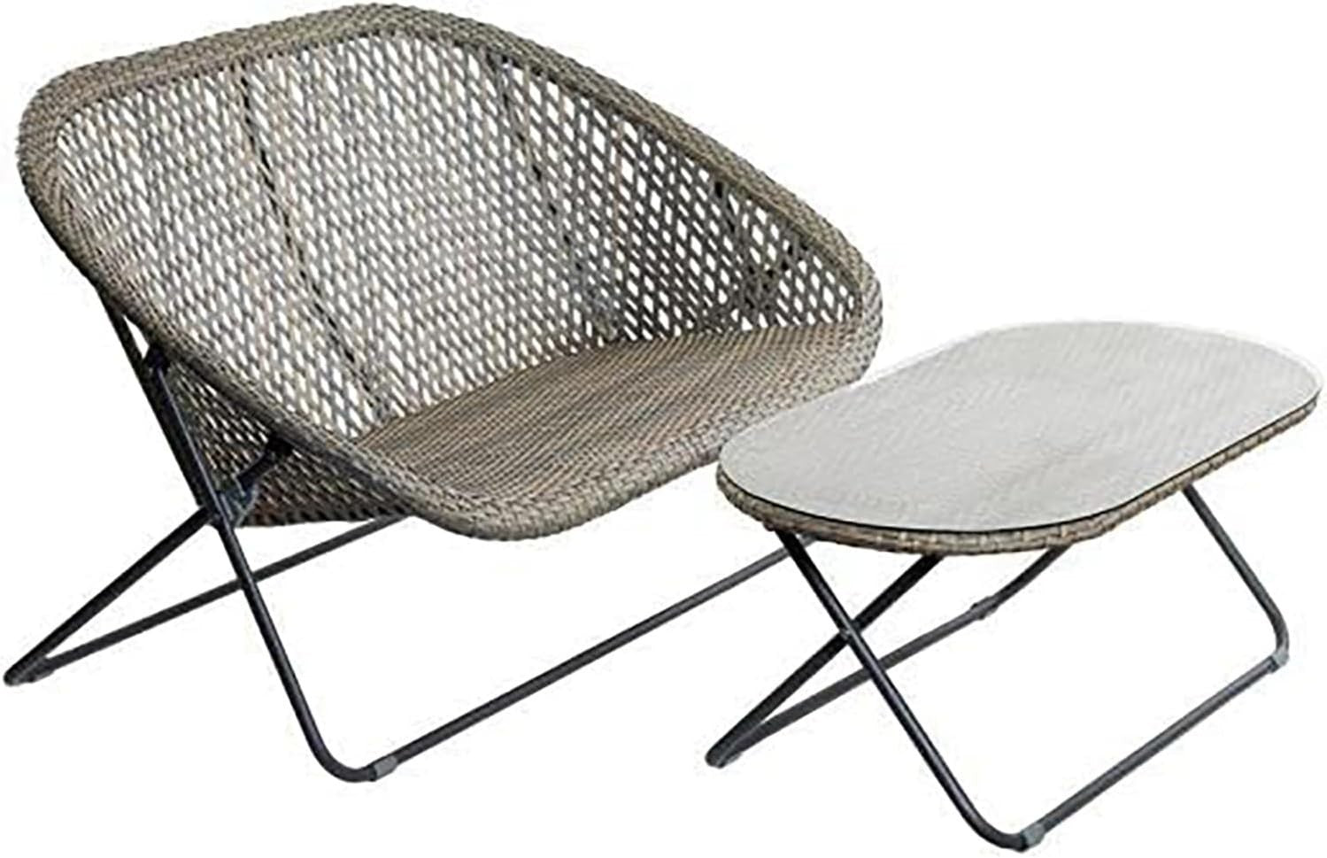 Rattan Garden Bistro Set 2 Chairs Table Patio Outdoor Furniture Weatherproof