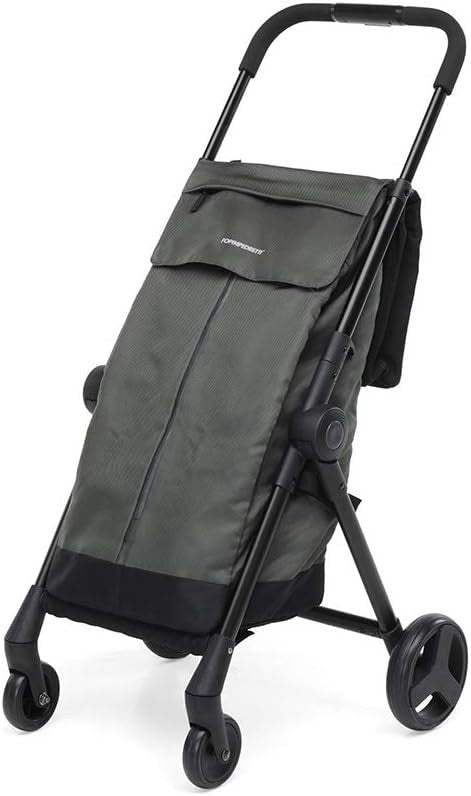 Folding Shopping Trolley 46L Bag Swivel Wheels Lightweight Aluminium Grey