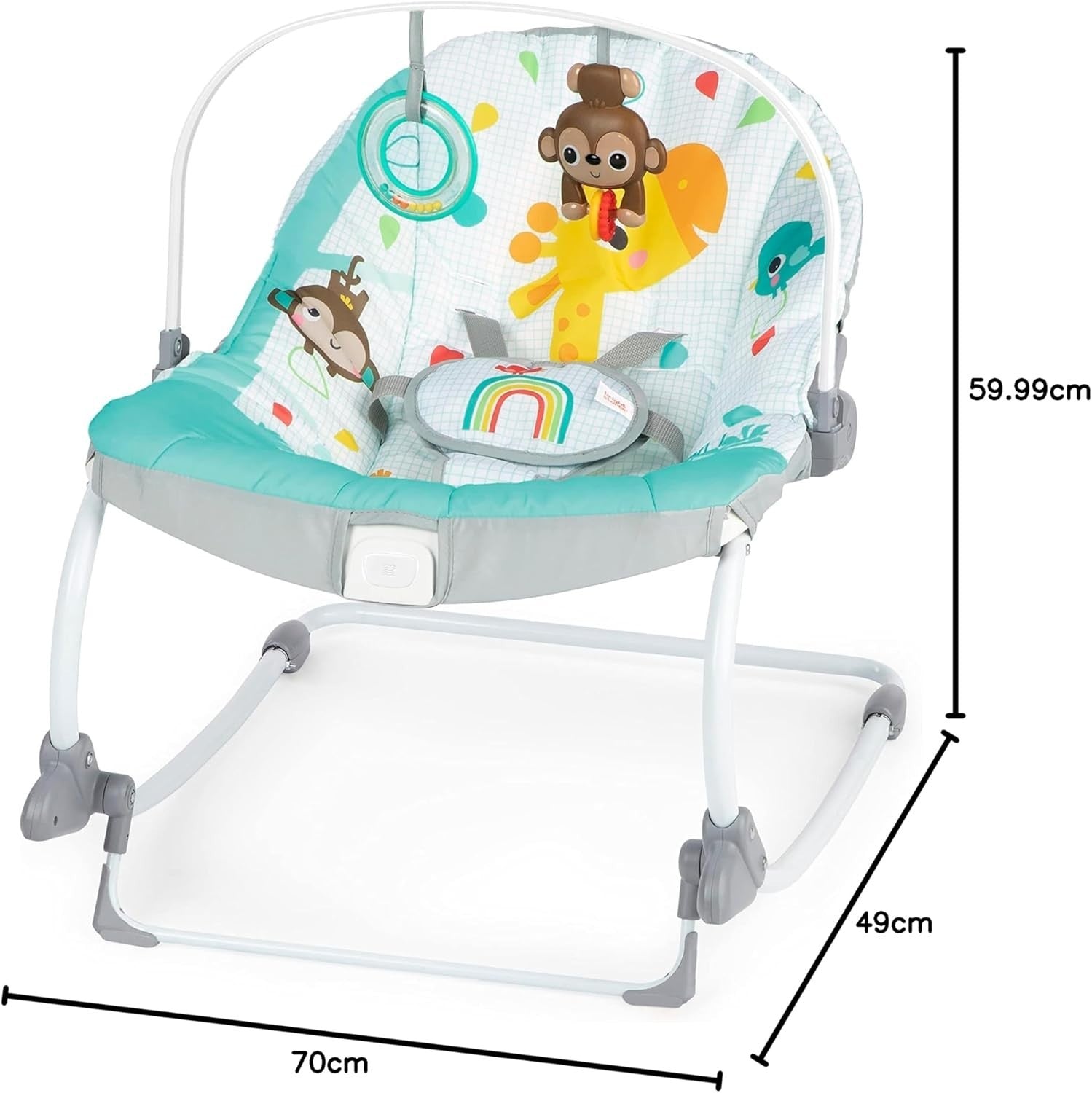 Compact Baby Swing Rocker Vibration Recline Toy Bar Seat Toddler Green