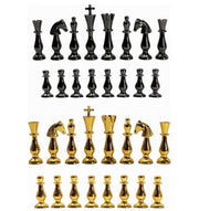 Luxury 3.5" Brass Chess Pieces Set – Weighted Metal Chessmen for 10–16" Boards