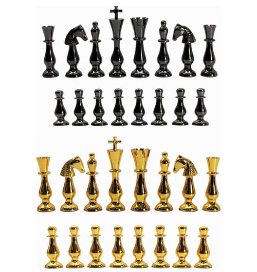 Luxury 3.5" Brass Chess Pieces Set – Weighted Metal Chessmen for 10–16" Boards