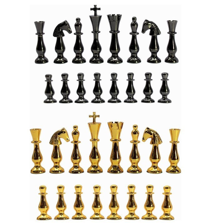 Luxury 3.5" Brass Chess Pieces Set – Weighted Metal Chessmen for 10–16" Boards