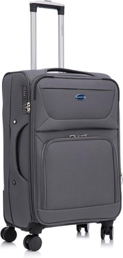 Medium 26” Expandable Soft Shell Suitcase Lightweight 4 Spinner Wheels Lock 78L