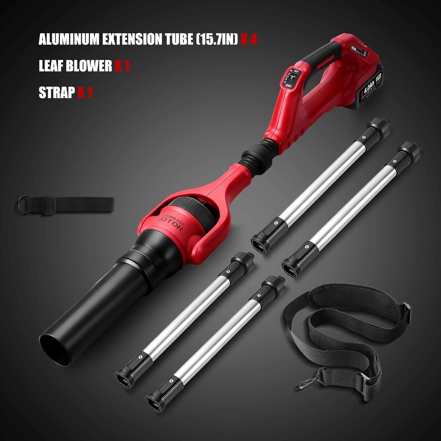 Cordless Gutter Leaf Blower 18V Brushless Long Reach 124MPH Cleaning Tool