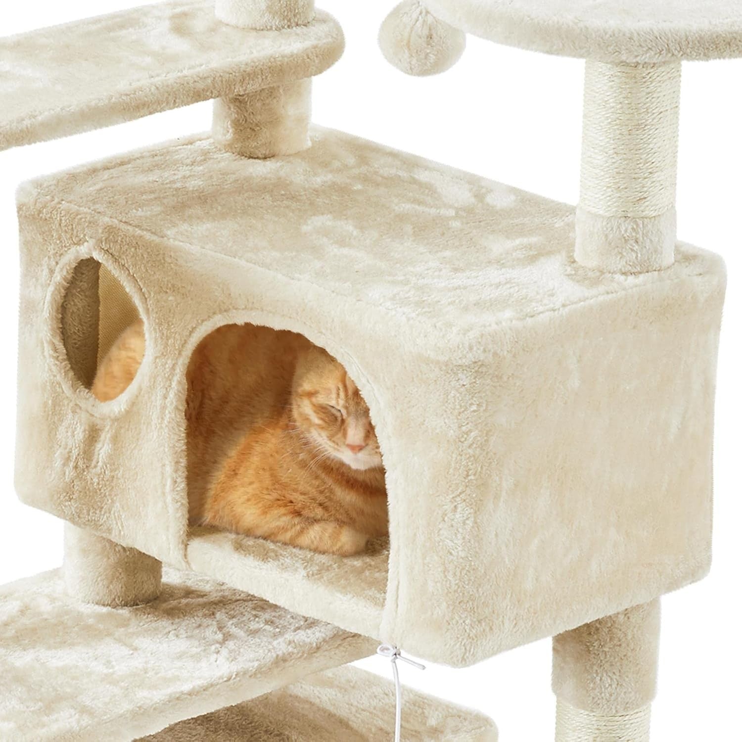 Large Cat Tree 144.5cm Multi Level Tower With Condos Scratching Ramp