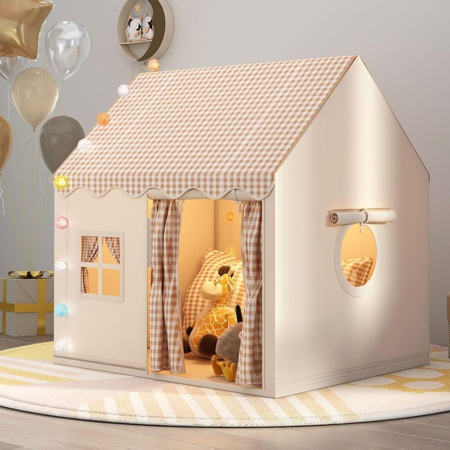 Princess Kids Play Tent Indoor Outdoor w Lights Easy Setup Playhouse
