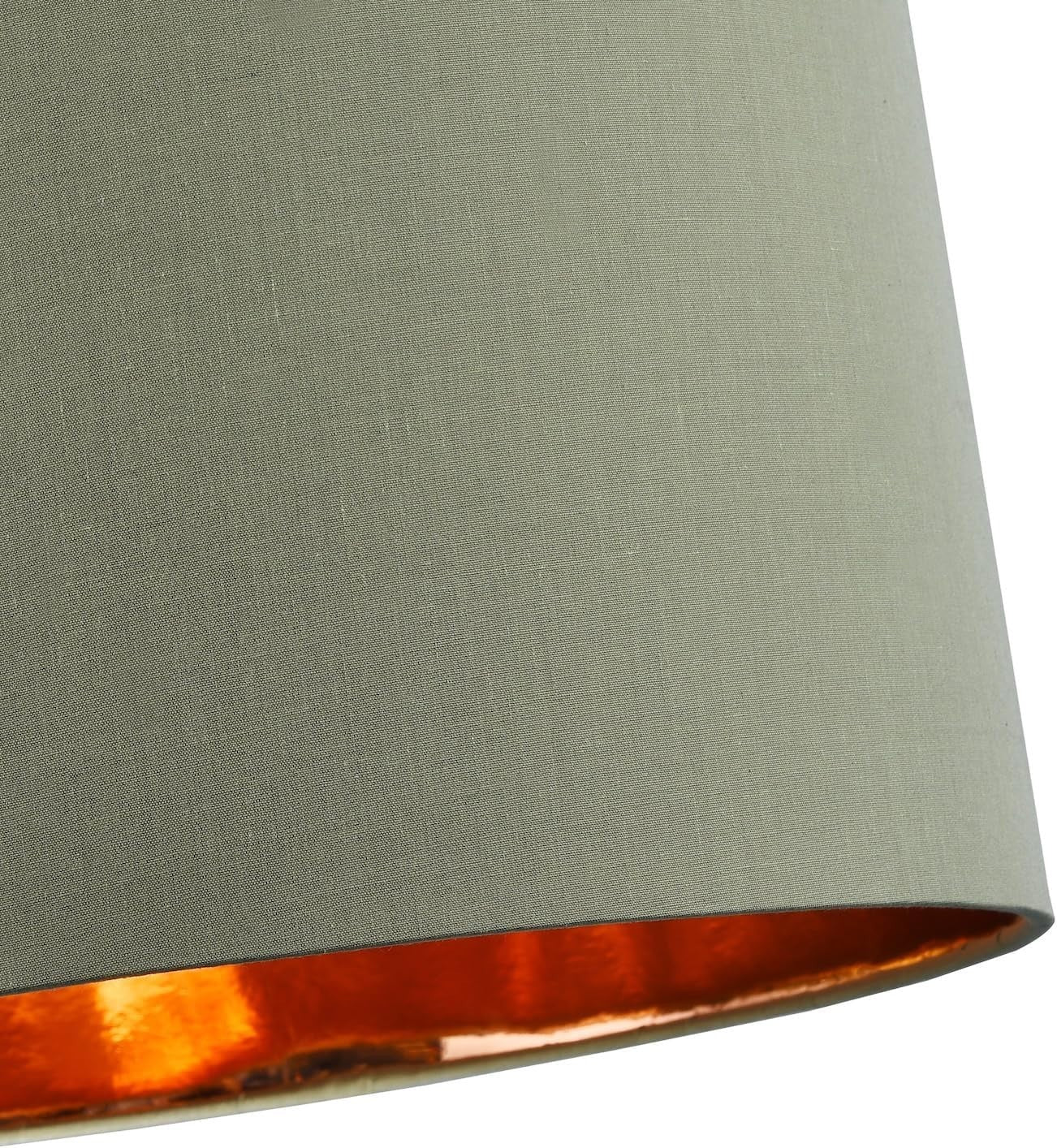 Olive Green Drum Lampshade 50cm Copper Inner Floor Pendant Light Shade