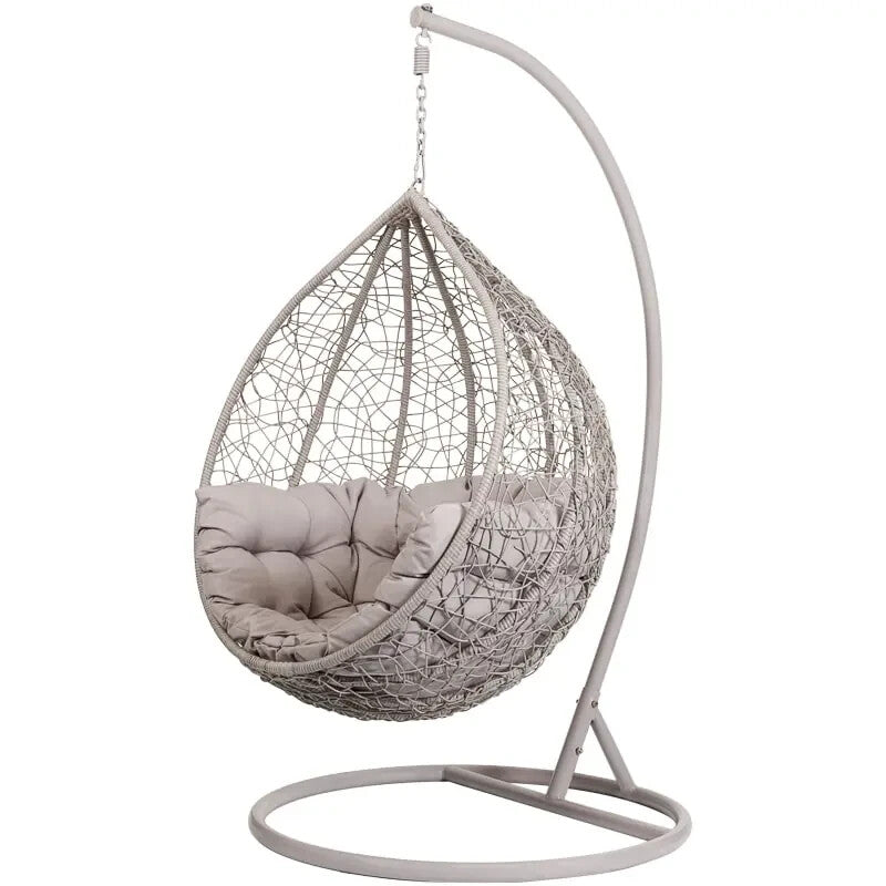 Luxury Hanging Egg Chair Outdoor Swing with Cushion – Garden Patio Seat