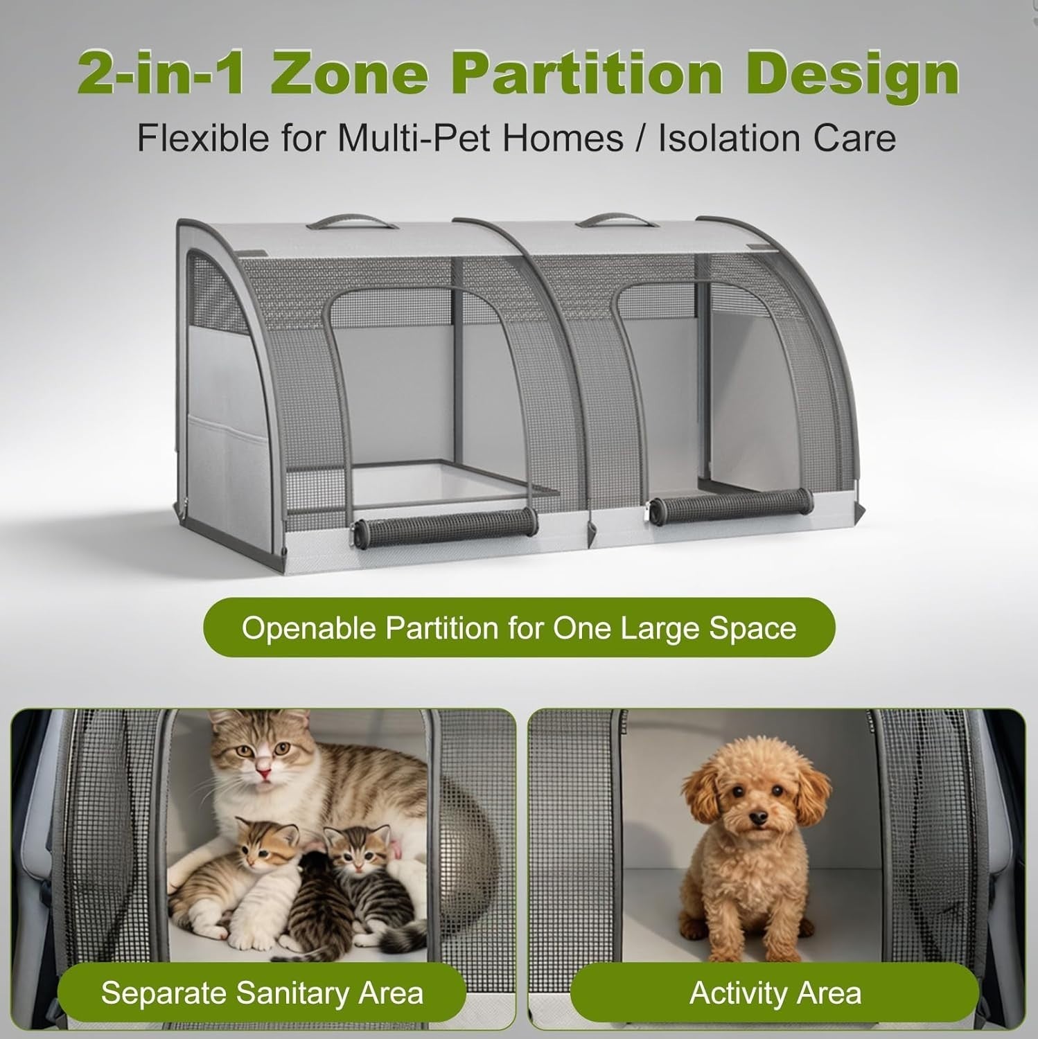 Foldable Dog Crate Carrier 100cm Pet Travel Car Seat Dual Door Bag