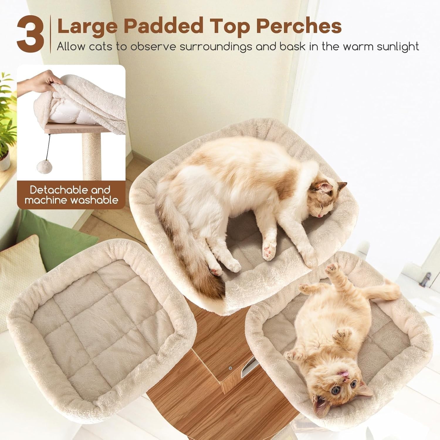 Luxury Wooden Cat Tree 168cm Multi Level Scratching Tower with Hammock Condo