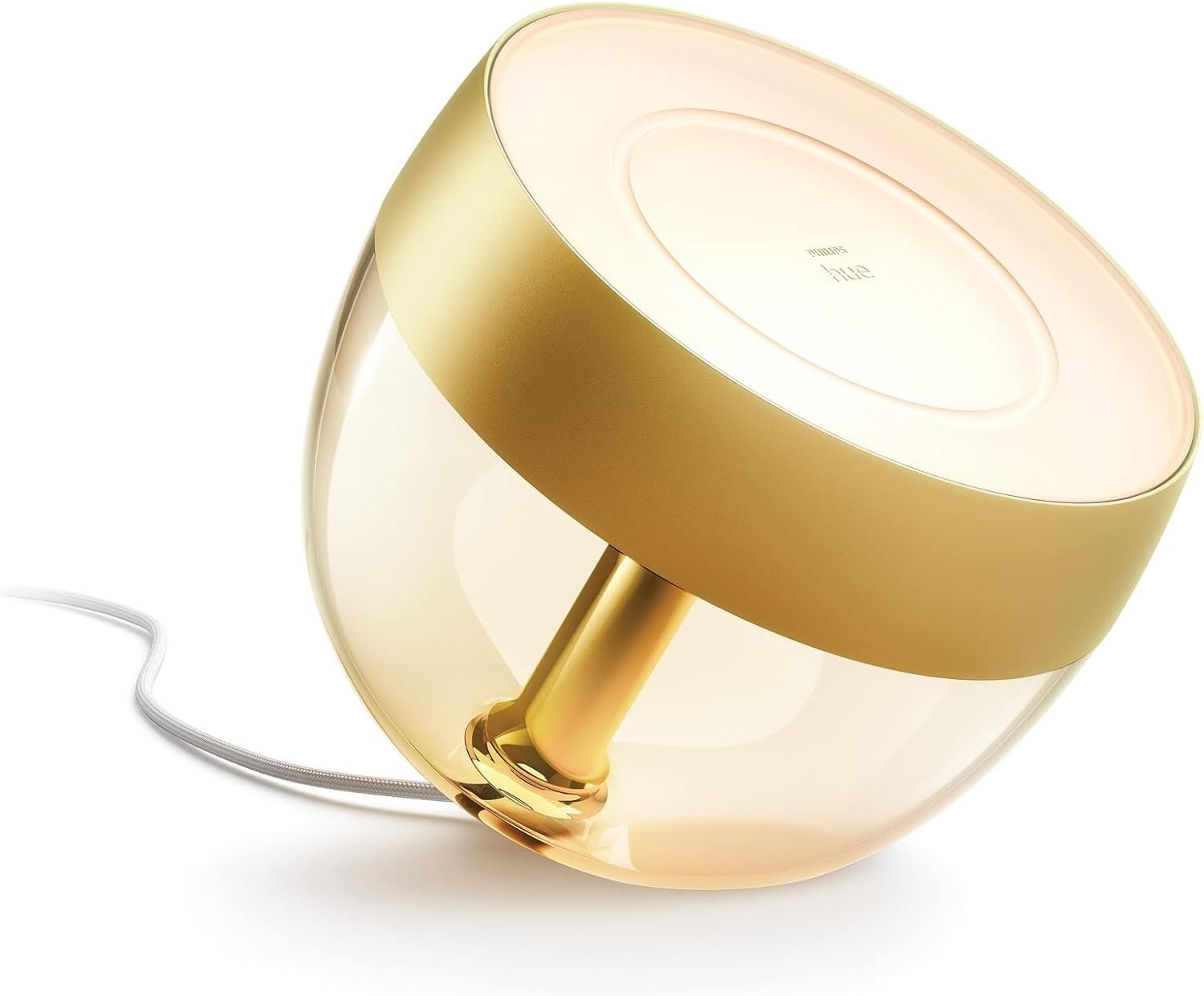 Smart Color Ambiance Table Lamp with Alexa & Bluetooth, Gold Finish