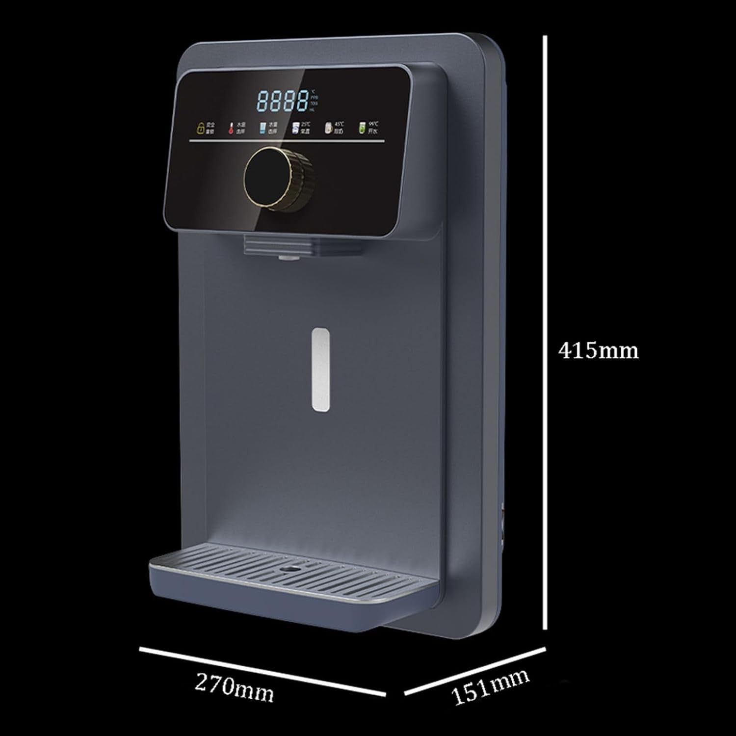 Wall Mounted Instant Hot Water Dispenser Touch Screen Child Lock Dual Temp